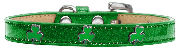 Shamrock Widget Dog Collar Emerald Green Ice Cream Size 12